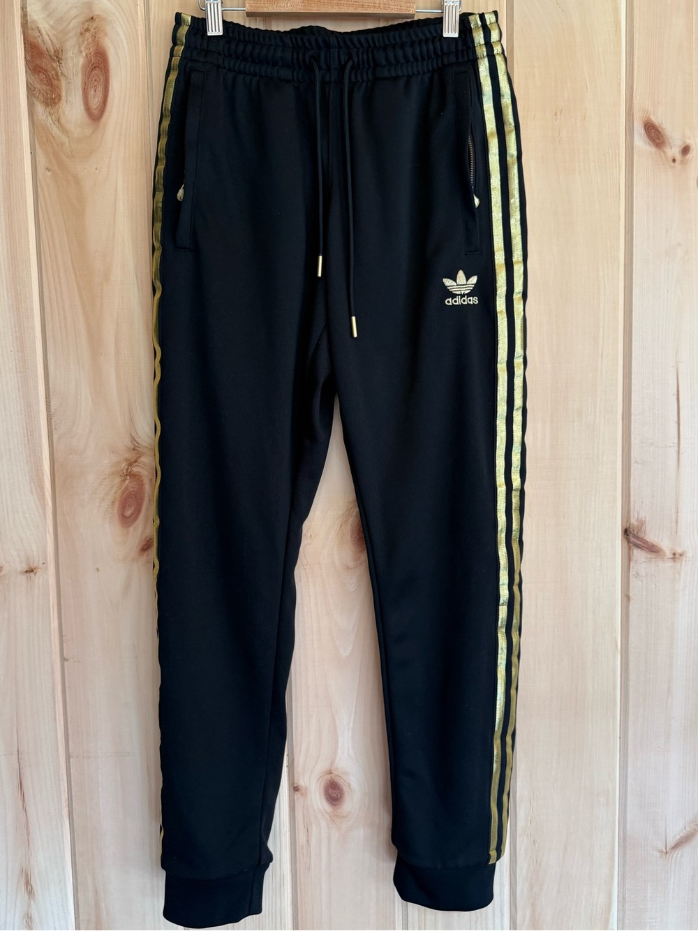 Adidas Originals SST 50th Anniversary Superstar Track Pants Metallic Gold Black